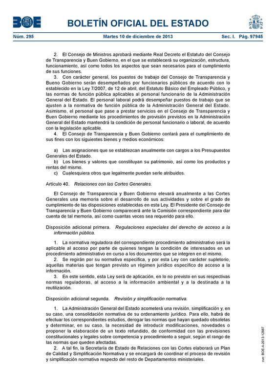 Ley 19_2013 De 9 De Diciembre De Transparencia Acceso A La Información ...